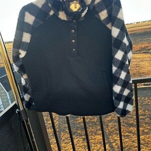 Maurices Fuzzy Black and White Jacket